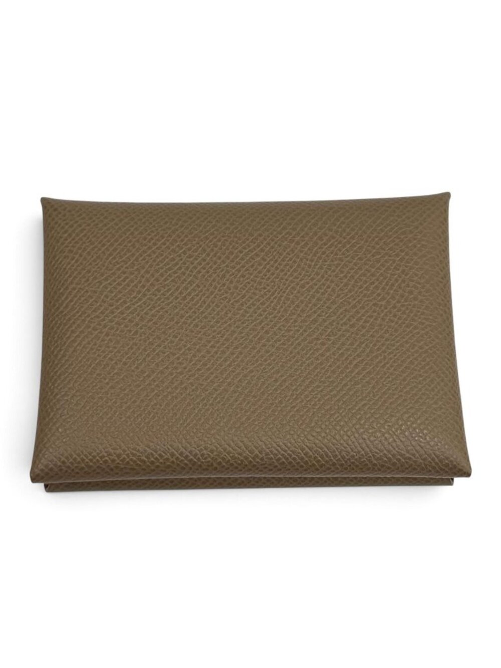 Hermes Calvi Duo Etoupe Veau Epsom Sellier Compact Wallet Bifold